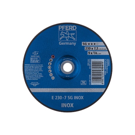 Pferd Grinding Wheel, Type27, 9"x1/4 61109